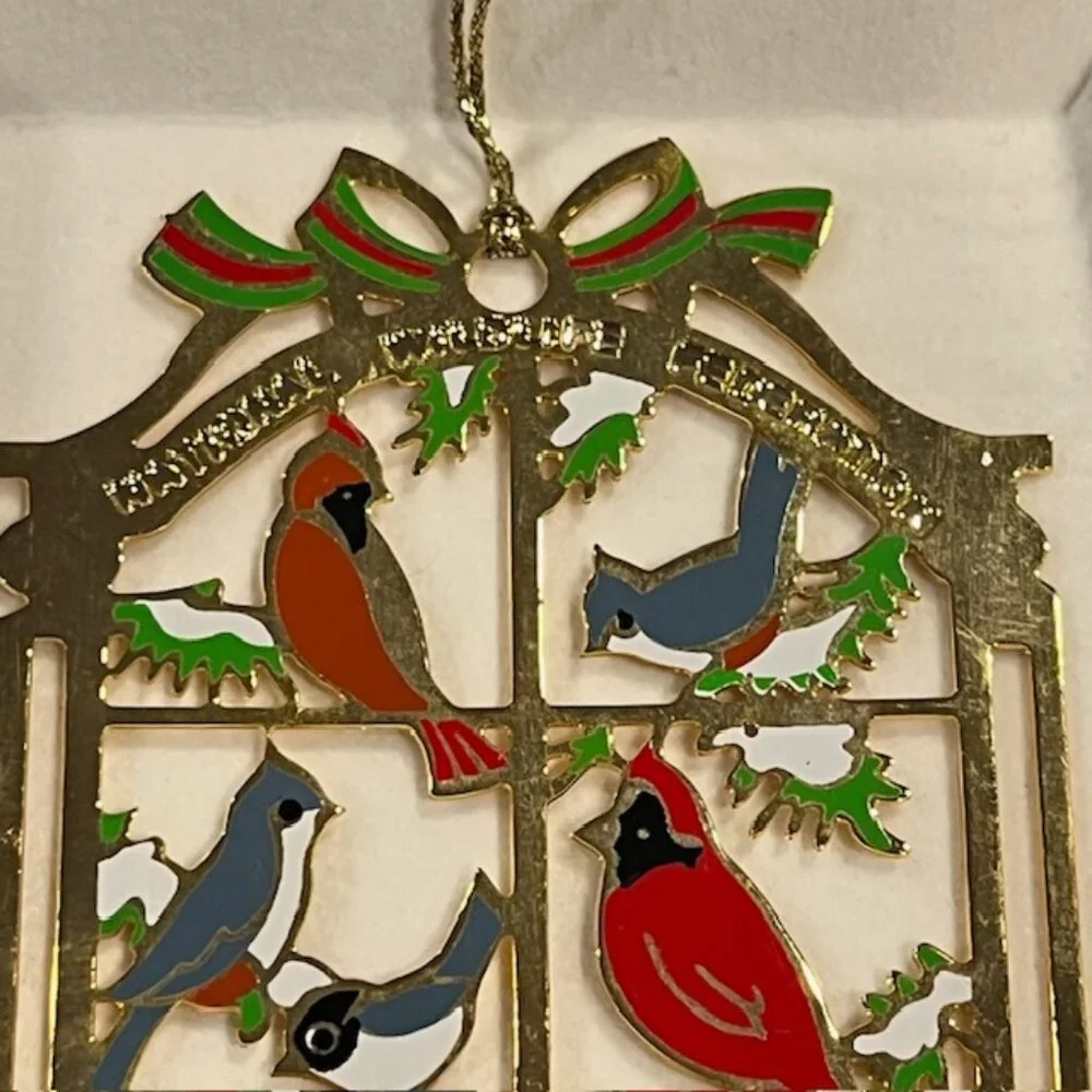 Camerlane Birds in Window National Wildlife Ornament 24Kt Gold Finish with Box - Picture 3 of 5